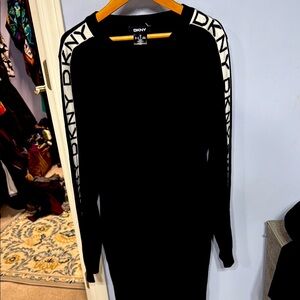 DKNY Black Dress with Logo Accents